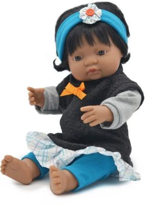 Miniland Puppenbekleidungs Set Girl, 4-tlg. Grau 38 Cm 4 Miniland Puppenbekleidungs Set Girl, 4-tlg. Grau 38 Cm – Bild 2