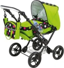 Zekiwa Puppenwagen Kombipuppenwagen Zeki Complete, Dessin: Punkte Grün