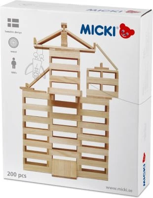 Micki Holzbausteine Natur, 200 Stück 7 Micki Holzbausteine Natur, 200 Stück – Bild 5