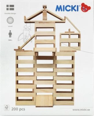 Micki Holzbausteine Natur, 200 Stück 4 Micki Holzbausteine Natur, 200 Stück – Bild 2