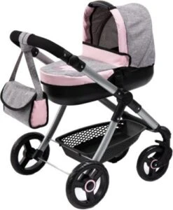 BAYER Puppenwagen Style, Grau/rosa