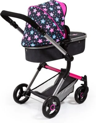 BAYER Kombi-Puppenwagen Vario, Schwarz/pink 5 BAYER Kombi-Puppenwagen Vario, Schwarz/pink – Bild 3