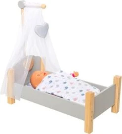 MyToys ORIGINALS Holz Puppenbett, Grau Mit Bettwäsche 10 MyToys ORIGINALS Holz Puppenbett, Grau Mit Bettwäsche -Otto 19919009 03
