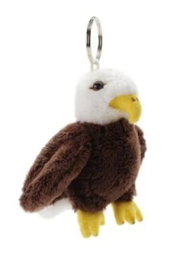 UNI-TOYS® Weißkopfseeadler Mit Schlüsselanhänger (3 Stück) - 12 Cm (Höhe) - Plüsch-Adler, Vögel - Plüschtiere Kuscheltiere