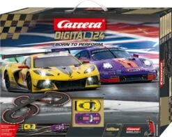 CARRERA DIGITAL 124 - Born To Perfom Autorennbahn Mit Chevrolet Corvette C8.R Und Dem Porsche 911 RSR "Project 1, No.57"