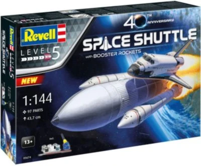 Geschenkset Space Shuttle Mit Raketentriebwerken, Jubiläumsset, Revell Modellbausatz Mit Basiszubehör Im Maßstab 1:144, 97 Teile, 43,7 Cm 3 Geschenkset Space Shuttle Mit Raketentriebwerken, Jubiläumsset, Revell Modellbausatz Mit Basiszubehör Im Maßstab 1:144, 97 Teile, 43,7 Cm