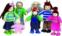 Lelin Holzspielzeug Big Family Biegepuppen
