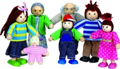 Lelin Holzspielzeug Big Family Biegepuppen 3 Lelin Holzspielzeug Big Family Biegepuppen