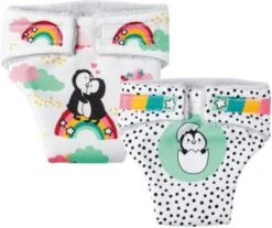 Heless Puppen-Stoffwindeln "Pinguin Pünktchen", 2 Stück, Gr. 35-45 Cm