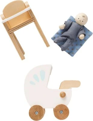 Le Toy Van Babysitter Set + Baby Aus Holz 3 Le Toy Van Babysitter Set + Baby Aus Holz