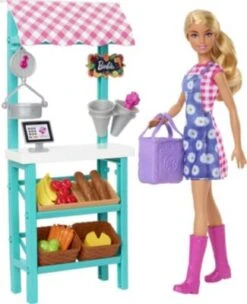 Barbie Spaß Auf Dem Bauernhof Bauernmarkt Spielset, Barbie-Puppe (blond), Marktstand, Kasse, Gemüse, Brot, Käse Und Blumen, Für Kinder Ab 3 Jahren 11 Barbie Spaß Auf Dem Bauernhof Bauernmarkt Spielset, Barbie-Puppe (blond), Marktstand, Kasse, Gemüse, Brot, Käse Und Blumen, Für Kinder Ab 3 Jahren -Otto 24798442 04