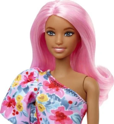 Barbie Fashionistas Puppe Im Schulterfreien Blumenkleid, Pinke Haare, Beinprothese, Für Kinder Von 3 Bis 8 Jahren 4 Barbie Fashionistas Puppe Im Schulterfreien Blumenkleid, Pinke Haare, Beinprothese, Für Kinder Von 3 Bis 8 Jahren – Bild 2