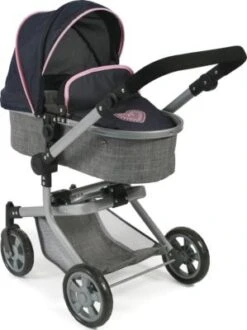 CHIC 2000 Kombi-Puppenwagen MIKA, Melange Grau-navy
