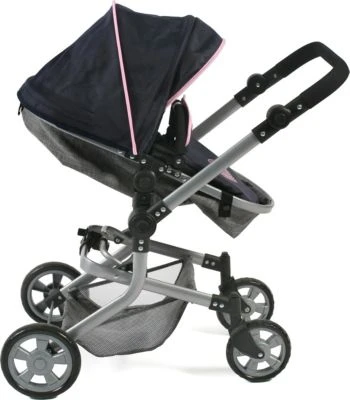 CHIC 2000 Kombi-Puppenwagen MIKA, Melange Grau-navy 8 CHIC 2000 Kombi-Puppenwagen MIKA, Melange Grau-navy – Bild 6