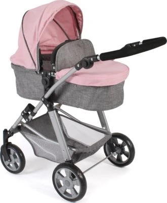 CHIC 2000 Kombi-Puppenwagen NELE, Melange Grau-rosa 3 CHIC 2000 Kombi-Puppenwagen NELE, Melange Grau-rosa