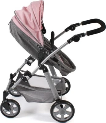 CHIC 2000 Kombi-Puppenwagen NELE, Melange Grau-rosa 8 CHIC 2000 Kombi-Puppenwagen NELE, Melange Grau-rosa – Bild 6