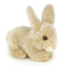 UNI-TOYS® Hase, Liegend (beige) - 18 Cm (Länge) - Plüsch-Kaninchen - Plüschtier Kuscheltiere