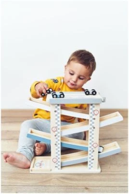 Mamabrum Autorennbahn Holz Mit 4 Fahrzeuge Auto Rennbahn Kinderspielzeug 4 Mamabrum Autorennbahn Holz Mit 4 Fahrzeuge Auto Rennbahn Kinderspielzeug – Bild 2