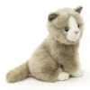 UNI-TOYS® Katze Grau, Sitzend - 21 Cm (Höhe) - Plüsch-Kätzchen - Plüschtier Kuscheltiere