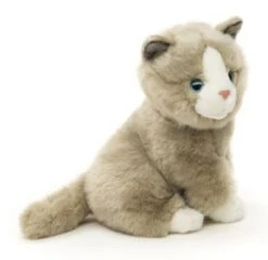 UNI-TOYS® Katze Grau, Sitzend - 21 Cm (Höhe) - Plüsch-Kätzchen - Plüschtier Kuscheltiere
