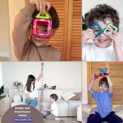 MAGNIKON Magnetische Bausteine, Magnetbau-Set Der Start, 14-Teilig, Standardgröße, Konstruktion Blöcke, Magnetbaukästen, Konstruktionsspielzeug, Magnetbausteine 4 MAGNIKON Magnetische Bausteine, Magnetbau-Set Der Start, 14-Teilig, Standardgröße, Konstruktion Blöcke, Magnetbaukästen, Konstruktionsspielzeug, Magnetbausteine – Bild 2