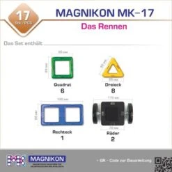 MAGNIKON Magnetische Bausteine “Das Rennen” - Magnetbau-Set 17-teilig, Magnetbausteine, Ideal Als Konstruktionsspielzeug Zur Förderung Von Kreativität & Motorik, Spielzeug Für Kinder Ab 3 Jahre -Otto 26578559 06