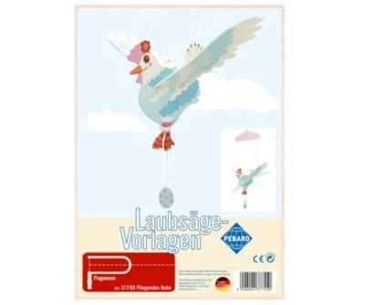 Pebaro Laubsägevorlage Fliegendes Huhn", 377/5S" 3 Pebaro Laubsägevorlage Fliegendes Huhn", 377/5S"