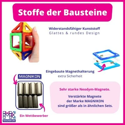 MAGNIKON Magnetische Bausteine Mädchen Und Junge, Zusatzteile, Ergänzungsset, Standardgröße 7 MAGNIKON Magnetische Bausteine Mädchen Und Junge, Zusatzteile, Ergänzungsset, Standardgröße – Bild 5