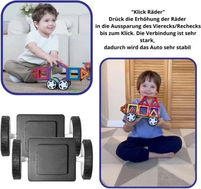MAGNIKON 2 Stück Magnet Click-Räder Für Magnetische Bausteine, Ergänzungsset, Zusatzteile, Standardgröße 5 MAGNIKON 2 Stück Magnet Click-Räder Für Magnetische Bausteine, Ergänzungsset, Zusatzteile, Standardgröße – Bild 3