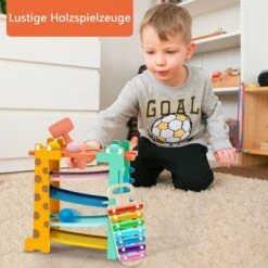 BeebeeRun® 3 In 1 Kugelbahn & Xylophon & Klopfbank Giraffe Holzspielzeug 13 BeebeeRun® 3 In 1 Kugelbahn & Xylophon & Klopfbank Giraffe Holzspielzeug -Otto 27789958 06