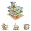 MONI Kinderspielzeug Holz-Parkhaus Drei Etagen 25-tlg. 4 Autos 3 Etagen Parkgaragen -Otto 28391857 01
