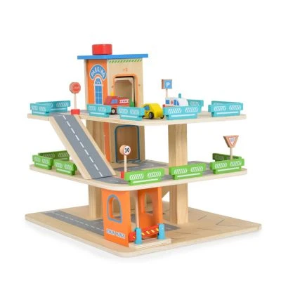 MONI Kinderspielzeug Holz-Parkhaus Drei Etagen 25-tlg. 4 Autos 3 Etagen Parkgaragen 4 MONI Kinderspielzeug Holz-Parkhaus Drei Etagen 25-tlg. 4 Autos 3 Etagen Parkgaragen – Bild 2