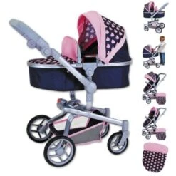 KNORR Toys Puppenwagen Boonk - "Pink Hearts"