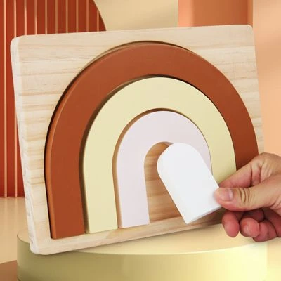 Früherziehungsspielzeug Zur Formerkennung Für Kinder Bogen, Der Regenbogen-Ziegel Baut 4 Früherziehungsspielzeug Zur Formerkennung Für Kinder Bogen, Der Regenbogen-Ziegel Baut – Bild 2