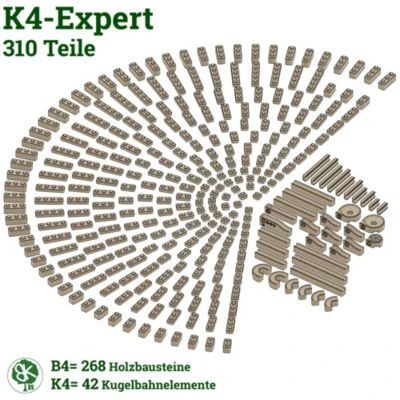 Baumkinder Kugelbahn Holz "K4-Expert" Mit Stecksystem (310 Teile) - Eine Murmelbahn Die Standhält! 6 Baumkinder Kugelbahn Holz "K4-Expert" Mit Stecksystem (310 Teile) - Eine Murmelbahn Die Standhält! – Bild 4