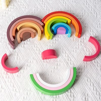 Syntek Regenbogen Bausteinspielzeug Für Kinder Holzbausteine Für Kinder 8 Syntek Regenbogen Bausteinspielzeug Für Kinder Holzbausteine Für Kinder – Bild 6