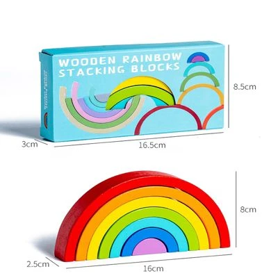 Syntek Regenbogen Bausteinspielzeug Für Kinder Holzbausteine Für Kinder 8 Syntek Regenbogen Bausteinspielzeug Für Kinder Holzbausteine Für Kinder – Bild 6