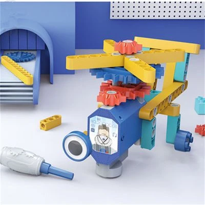 Syntek DIY Elektrische Wissenschafts- Und Bildungsbausteine Zusammengebaute Kinderspielzeuge Mit Mechanischen Getrieben Lernspielzeug Für Kinder Mit Großen Partikelbausteinen 7 Syntek DIY Elektrische Wissenschafts- Und Bildungsbausteine Zusammengebaute Kinderspielzeuge Mit Mechanischen Getrieben Lernspielzeug Für Kinder Mit Großen Partikelbausteinen – Bild 5