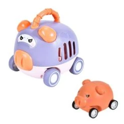 Decome Trägheitsfahrzeug Interaktive Kleine Spielzeugpresse Spielzeug Trägheitsfahrzeug Rutschen Katapult-Autos Kinderspielzeug