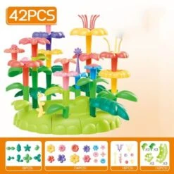 Enbaoxin Große Partikel Baustein Spielzeug Vielfältiges Blumenmodell Kinderspielzeug