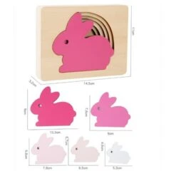 Epik Mehrschichtige 3D-Puzzle-Blöcke Holzpuzzle Aus Fünf Schichten Mit Cartoon-Tieren -Otto 31278064 04