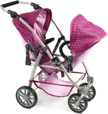 CHIC 2000 Tandem-Buggy Puppenzwillingswagen VARIO, Brombeere 3 CHIC 2000 Tandem-Buggy Puppenzwillingswagen VARIO, Brombeere – Bild 2