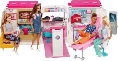 Barbie Krankenwagen 2-in-1 Spielset Mit Licht & Geräuschen, Barbie Krankenhaus 4 Barbie Krankenwagen 2-in-1 Spielset Mit Licht & Geräuschen, Barbie Krankenhaus – Bild 2