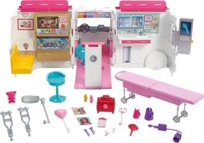 Barbie Krankenwagen 2-in-1 Spielset Mit Licht & Geräuschen, Barbie Krankenhaus 5 Barbie Krankenwagen 2-in-1 Spielset Mit Licht & Geräuschen, Barbie Krankenhaus – Bild 3